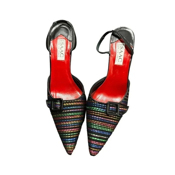 Isaac Mizrahi Women’s Black & Multicolor Slip On Pumps Heels Size 6.5‎ AAA - Picture 4 of 5